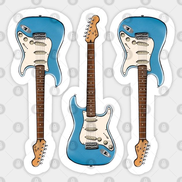 Triple Opal Spark Stratocaster Sticker by saintchristopher